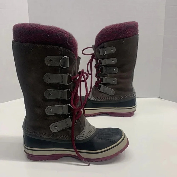 Sorel Joan of Arctic Knit Lace Up Waterproof Winter Boots Gray Womens Size 6 - Picture 7 of 12